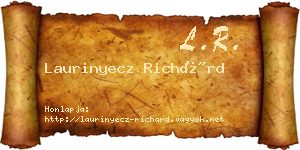 Laurinyecz Richárd névjegykártya