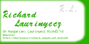 richard laurinyecz business card